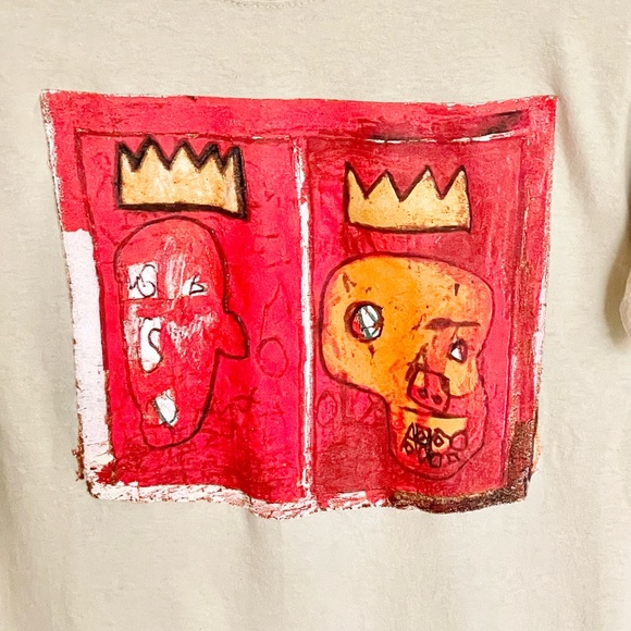 Jean-Michel Basquiat Red Kings Graphic Beige T Shirt Adult size Small - Picture 3 of 6